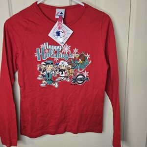Majestic Festive Red Kids Long Sleeve Tee